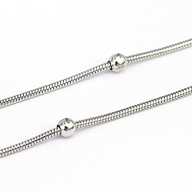 304 Stainless Steel Snake Chains, Soldered