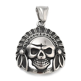 304 подвески из нержавеющей стали, индийский череп амулет