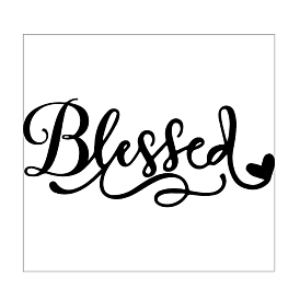 PVC Wall Stickers, for Home Living Room Bedroom Decoration, Rectangle with Word BLESSED