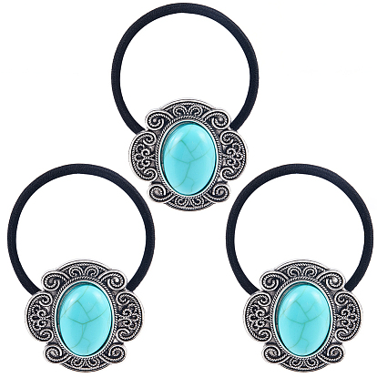 3 резинки для волос из искусственного сплава и смолы цвета бирюзы, аксессуары для волос для женщин