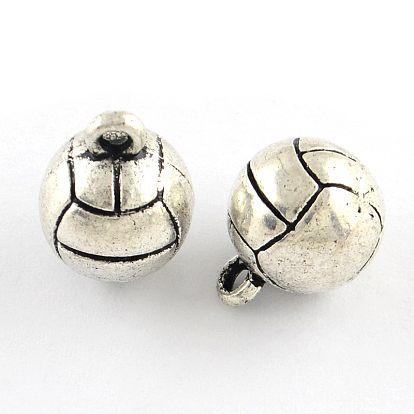 Tibetan Style Ball Alloy Charms, Cadmium Free & Lead Free, 11x14mm, Hole: 1.5mm, about 278pcs/1000g