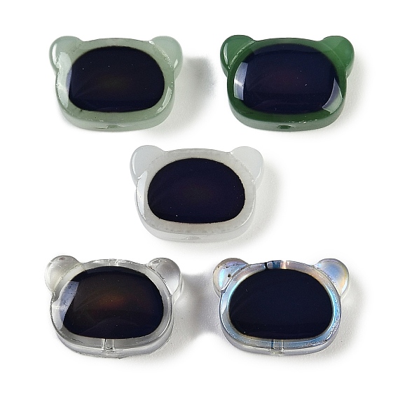 Двухцветные стеклянные бусины для настроения, чувствительные к температуре бусины, меняющие цвет, медведь