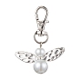 Glass Pearl Beads with Alloy Pendants, Angel