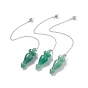 Gemstone Pointed Dowsing Pendulums, with Rack Plating Brass Findings, Cadmium Free & Lead Free, Cone