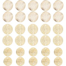 30шт 3 стили латунные подвески для разъемов, долговечный, изогнутые плоские круглые