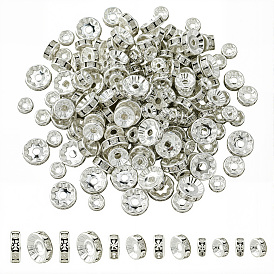 Латунные бусины разделители для поставки стразов, класс А, прямой фланец, серебряный цвет гальваническим, рондель