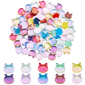 CHGCRAFT 100Pcs 10 Colors Glass Cabochons, Nail Art Decoration Accessories for Women, Bear