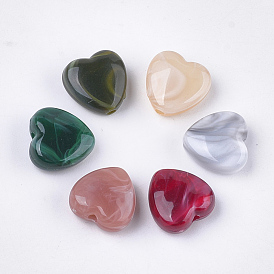 Acrylic Beads, Imitation Gemstone Style, Heart