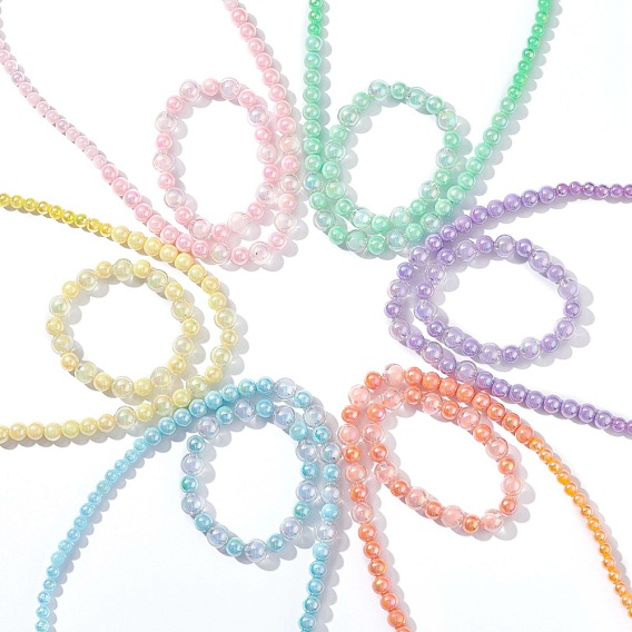 Transparent Acrylic Beads  Bracelet Necklace Set, Round
