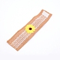 Burlap Napkin Ring Buckle, Wedding Table Chair Buckle with Lace, Hook and Loop Tapes, for Wedding Banquet Party Decoration, Rectangle with Sunflower