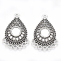 Tibetan Style Alloy Cabochon Connector Settings, Chandelier Component Link, Cadmium Free & Lead Free, Drop