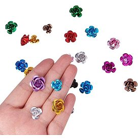 Aluminium fleur rose, perles métalliques minuscules