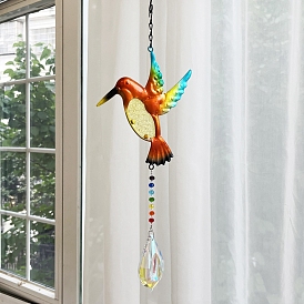 Décorations de pendentif en fer, pour les décorations suspendues de la chambre à coucher, oiseau et libellule