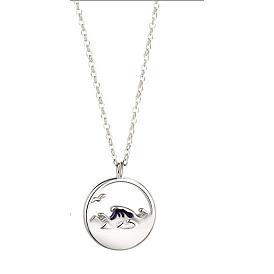 925 Sterling Silver Couple Pendant Necklaces, Mountain Alliance Eachother Charm Necklace for Men and Women