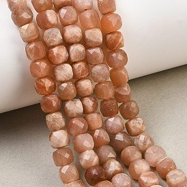 Натуральный Sunstone бисер пряди, кубические, граненые