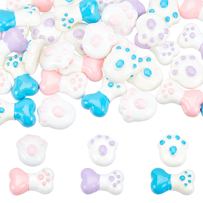 36Pcs 6 Style Opaque Resin Cabochons, Mixed Shape