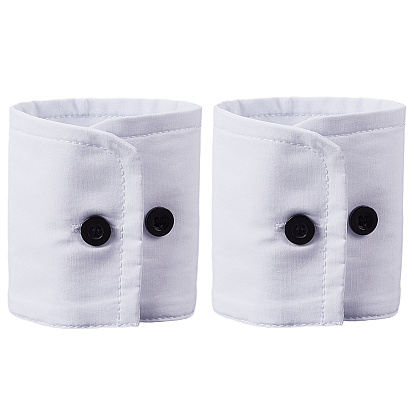 Съемные хлопковые манжеты на запястьях с резиновой пуговицой, регулируемое украшение на рубашку