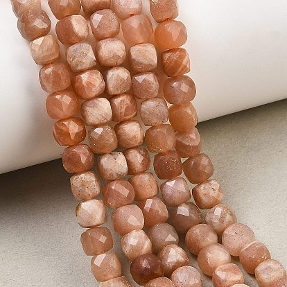Натуральный Sunstone бисер пряди, кубические, граненые
