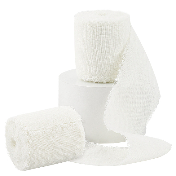 5 ярдов хлопчатобумажных льняных лент с необработанным краем, бахрома лента для подарочных аксессуаров для волос своими руками, декор одежды