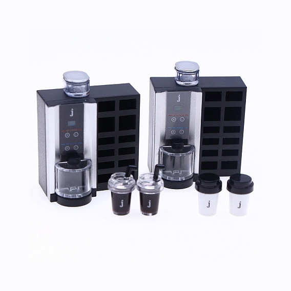 Пластиковая кофеварка мини модель, аксессуары для кукольного домика с микро-ландшафтом, притворяясь опорными украшениями