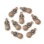 Pineapple Tibetan Style Alloy Pendants, Lead Free & Cadmium Free, 19x9x3mm, Hole: 1mm, about 714pcs/1000g