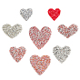 Glitter Hotfix Rhinestone, Hot Melt Adhesive on the Back, Costume Accessories, Heart