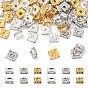 90 pcs 3 perles d'espacement en laiton strass couleurs, sans cadmium et sans plomb, carrée