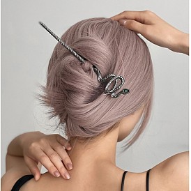 Snake-shaped hairpin, simple, modern, high-end, cold style hairpin, personalized retro metal hairpin, cool