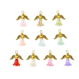 Стеклянные подвески, с бусинами сплава, ангел