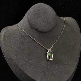 Арка с кокосовой пальмой латунные эмалевые подвески ожерелья