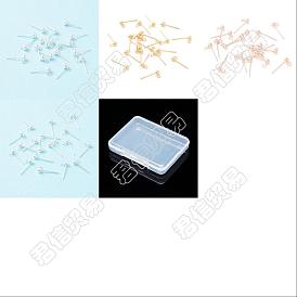 4 par 4 estilo 925 hallazgos para aretes de plata esterlina, poste del pendiente del perno prisionero de la bola, con bucle