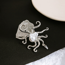 Alloy Octopus Brooch Pin, Ocean Theme Lapel Pin for Backpack Clothes