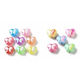 AB Color Plated Acrylic Beads, Two Tone, Butterfly