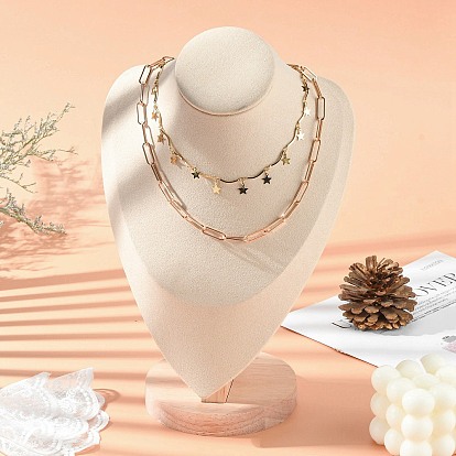 Microfiber Wooden Necklace Displays