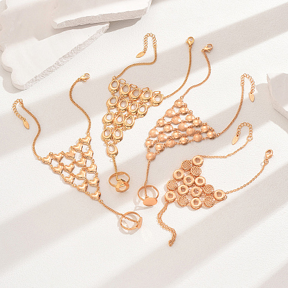 Винтажные классические латунные браслеты-кольца для женщин