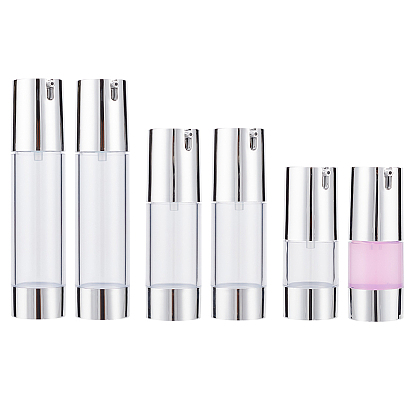 6шт 3 стиль пластиковый пустой многоразовый безвоздушный насос бутылки, контейнеры для тонального крема для путешествий, с головкой насоса типа u, колонка