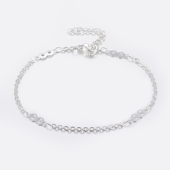 Modische 304 Gliederarmbänder aus Edelstahl, mit Karabiner verschlüsse, Unendlichkeit