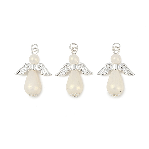 Абс пластмассовые жемчужные подвески, ангел, с тибетском стиле сплава, с целью перехода в кольце