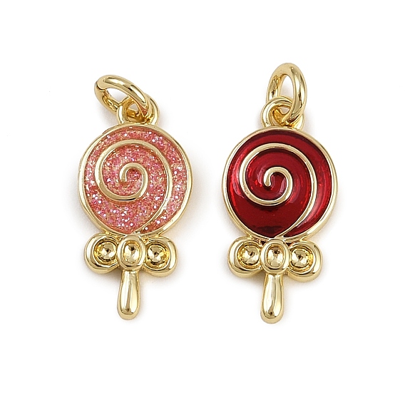 Латунные эмалевые леденцы-подвески, реальный 18 k позолоченный, стойки покрытие, долговечный, без кадмия и без свинца, с целью перехода в кольце