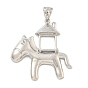 Rack Plating Brass Pendants Cabochon Settings, Horse