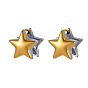 Два тона 304 из нержавеющей стали серьги обруча, звезда, ионное покрытие (ip)