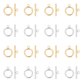 20 наборы 2 цвета 304 застежки-тоглы из нержавеющей стали, круглые кольца