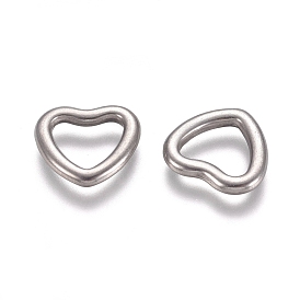 304 Stainless Steel Linking Ring, Heart