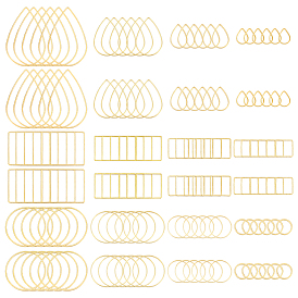 200шт. 12 стили латунные соединительные кольца, разнообразные
