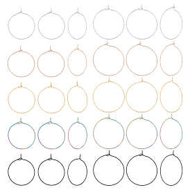 40 шт. 10 стиль 316 фурнитура для сережек-колец из хирургической нержавеющей стали, кольца для бокалов вина