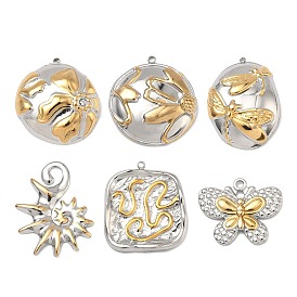 Два тона 304 из нержавеющей стали подвески, золотистый и цвет нержавеющей стали