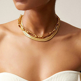 Bold Metal Lock Collar Necklace with Minimalist Design and Cool Tone - Statement Jewelry for Women