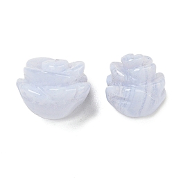 Резные бусины из натурального синего агата, половине просверлил, цветок розы