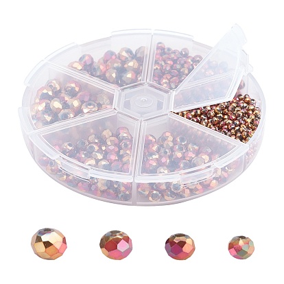 Electroplate Glass Beads, Faceted, Rondelle