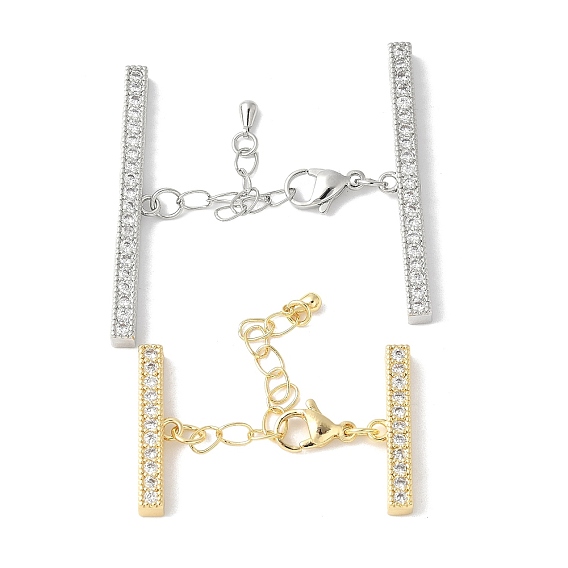 Удлинитель цепи из латуни с кубическим цирконием, стойки покрытие, долговечный, без свинца и без кадмия, прямоугольные